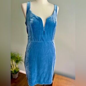 Expresss Stretch Body Con Blue Velvet Women’s Mini Dress Size 12